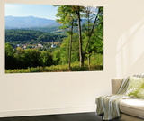 View of Town with Mountain  Vermont  USA