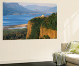 View of Crown Point at Dusk  Columbia Gorge  Oregon  USA