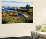 View of Sea with Coastline  Nova Scotia  Canada