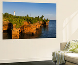 Sandstone Cliffs  Sea Caves  Devils Island  Apostle Islands Lakeshore  Wisconsin  USA