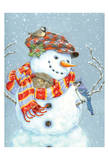 Snowman and Blue Jay