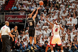 Miami  FL - JUNE 6 Tony Parker and LeBron James