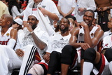 Miami  FL - JUNE 9 Chris Bosh  LeBron James and Dwyane Wade