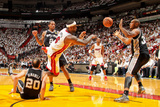 Miami  FL - JUNE 6 LeBron James and Boris Diaw