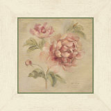 Coral Rose on Antique Linen