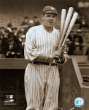 Babe Ruth - with 3 bats - ©Photofile