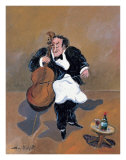Cellist with Red Wine