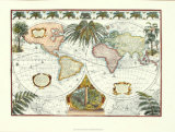 World Map with Palms