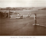 Sikorsky S-42 through the Golden Gate under Construction  San Francisco  1935