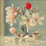 Magnolia and Red Tulip