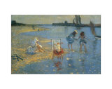 Walberswick  Children Paddling