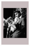 Elvis Presley Reading the Paper in London  1958