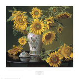 Sunflowers in a Chinese Vase