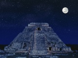 Pyramid of the Magician at Night