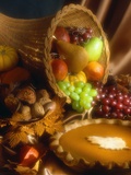 Basket of Fruit and Pumpkin Pie